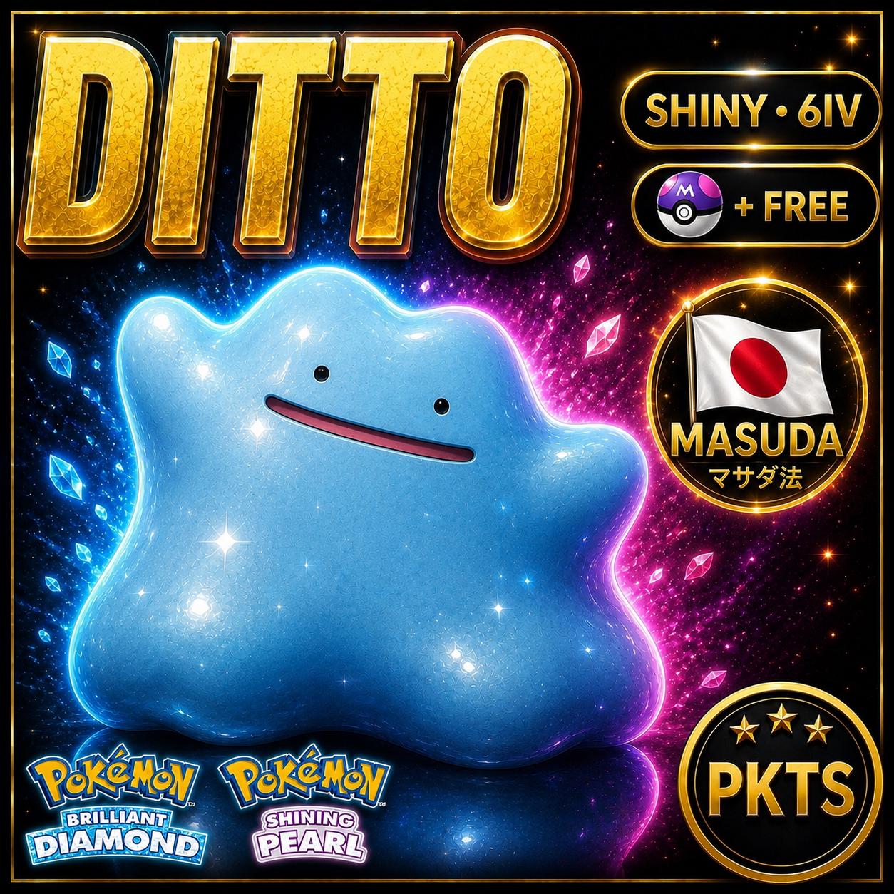 SHINY 6IV DITTO Bold Japanese Masuda Pokémon Breeding Shiny Ditto Pokémon Brilliant Diamond