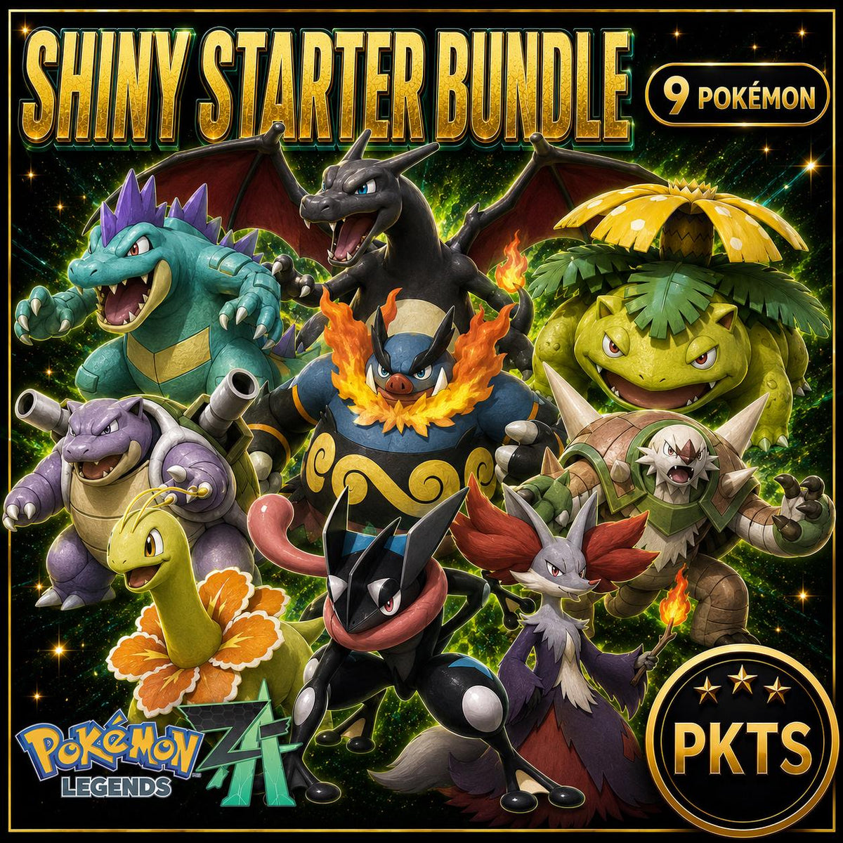 Pokemon ZA Starter Bundle Pack Shiny 6IV Pokémon Legends ZA 6IV Competitive Battle Ready