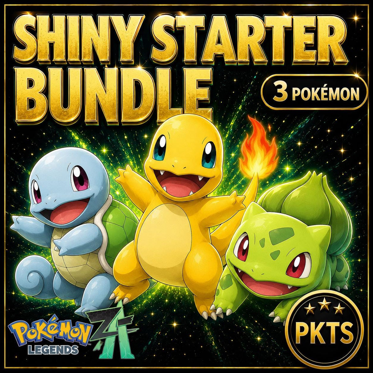 Pokemon ZA Kanto Starters Bundle Shiny 6IV Charmander Bulbasaur Squirtle Battle Ready Instant