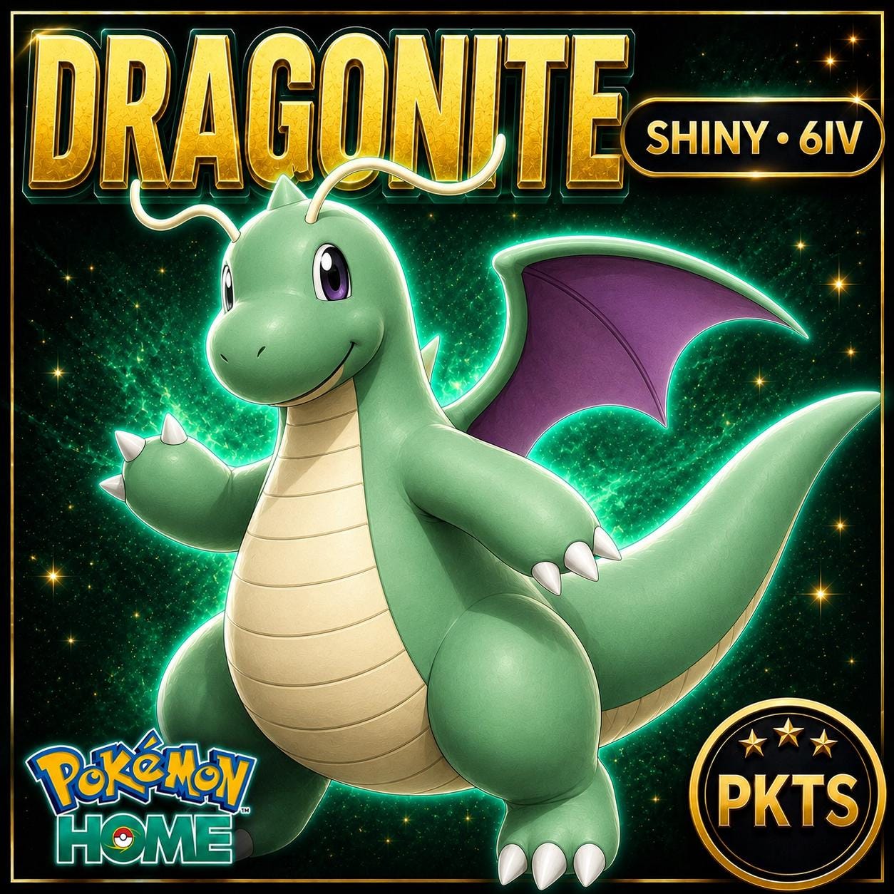 Shiny Dragonite Pokémon HOME 6IV Competitive Battle Ready