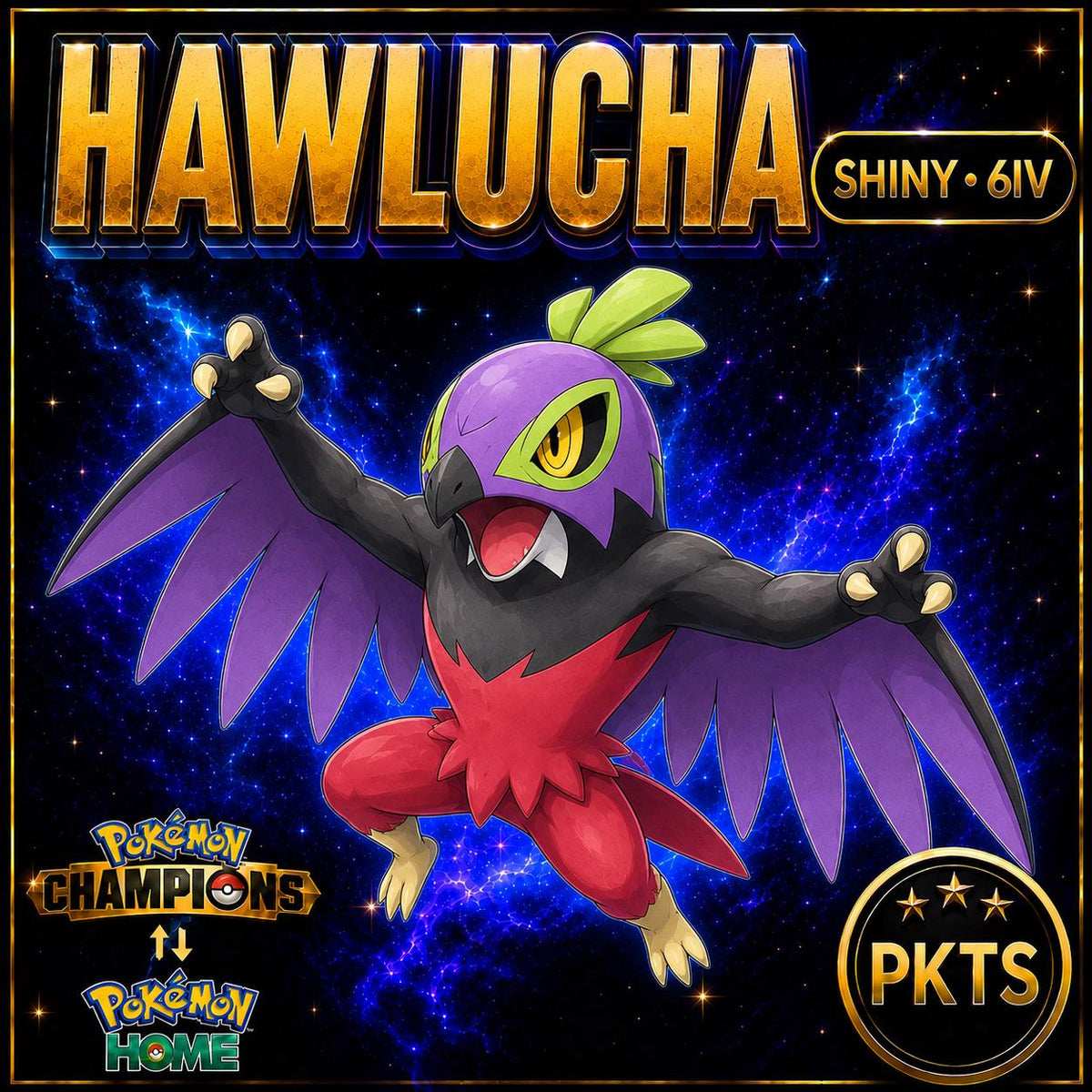 Shiny Hawlucha Pokémon Champions 6IV Competitive Battle Ready