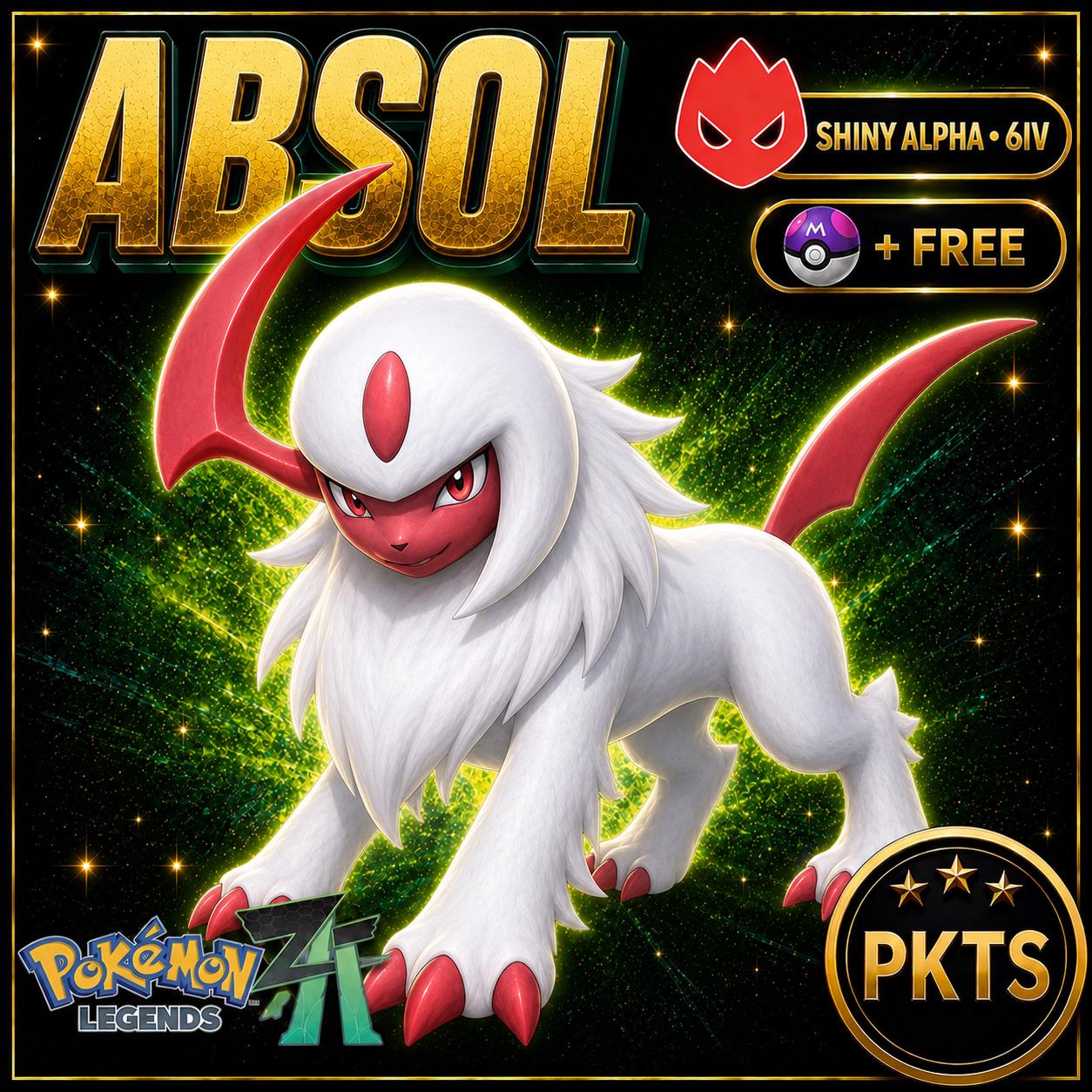 Shiny Alpha Absol Pokémon Legends ZA 6IV Competitive Battle Ready