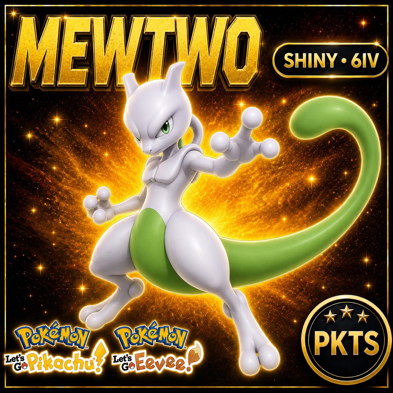 SHINY 6IV Mewtwo Pokémon Lets Go Pikachu Eevee 6IV Competitive Battle Ready