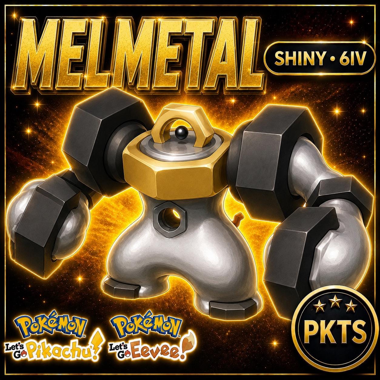 Shiny Melmetal Lets Go Pikachu Eevee 6IV Competitive Battle Ready