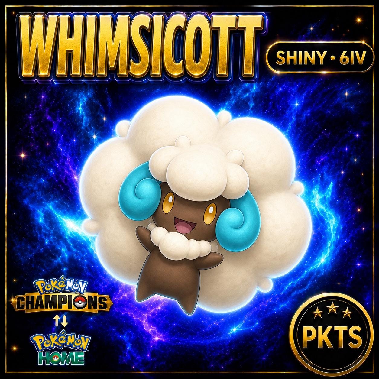 Shiny Whimsicott Pokémon Champions 6IV Competitive Battle Ready
