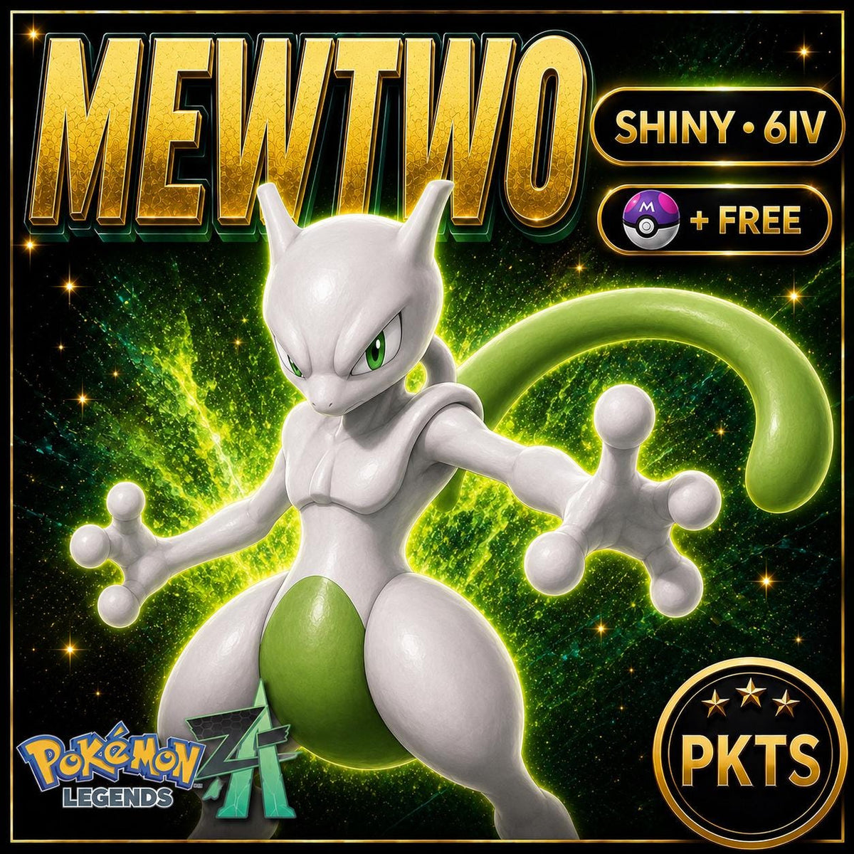 Pokemon ZA Shiny 6IV Mystery Gift MEWTWO Pokémon Legends ZA 6IV Competitive Battle Ready
