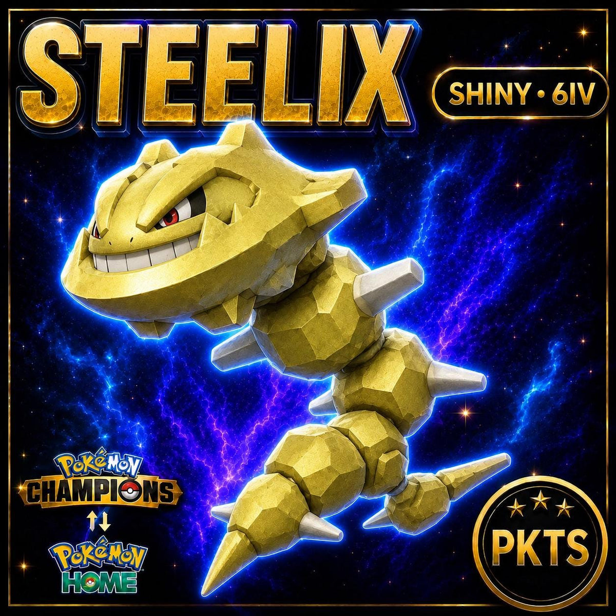 Shiny Steelix Pokémon Champions 6IV Competitive Battle Ready