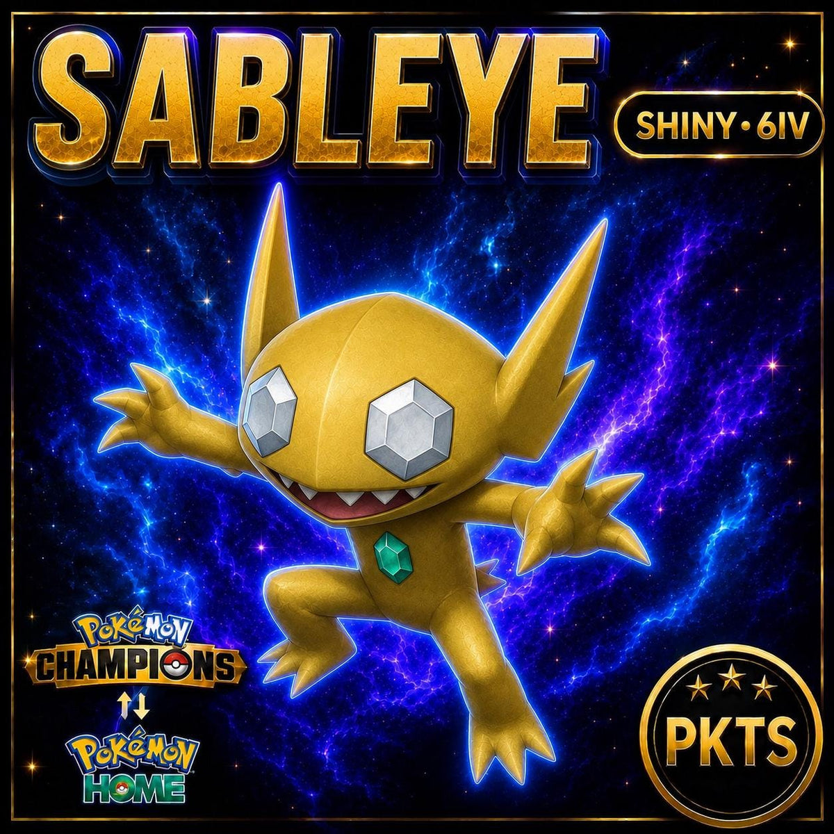 Shiny Sableye Pokémon Champions 6IV Competitive Battle Ready