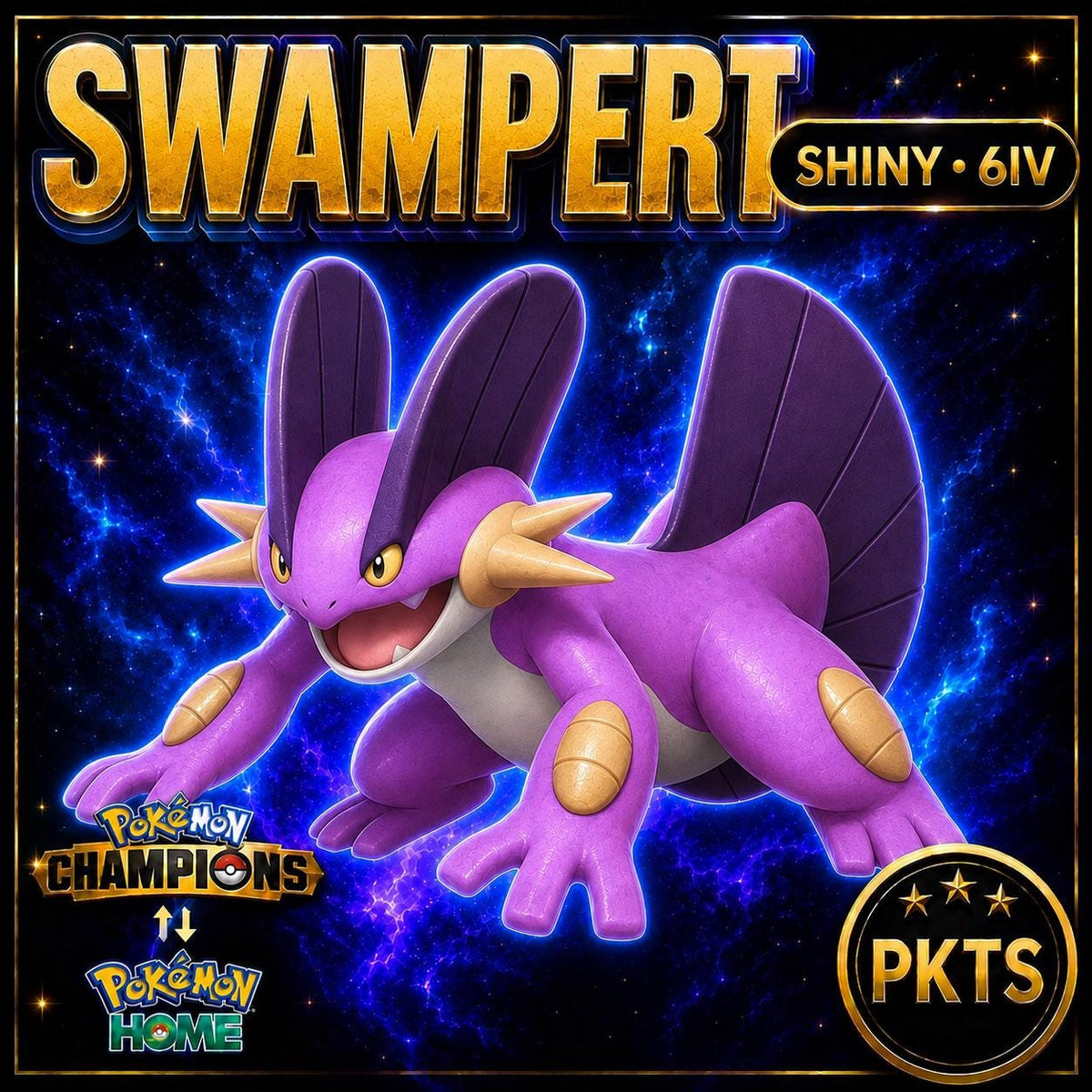 Shiny Swampert Pokémon Champions 6IV Competitive Battle Ready