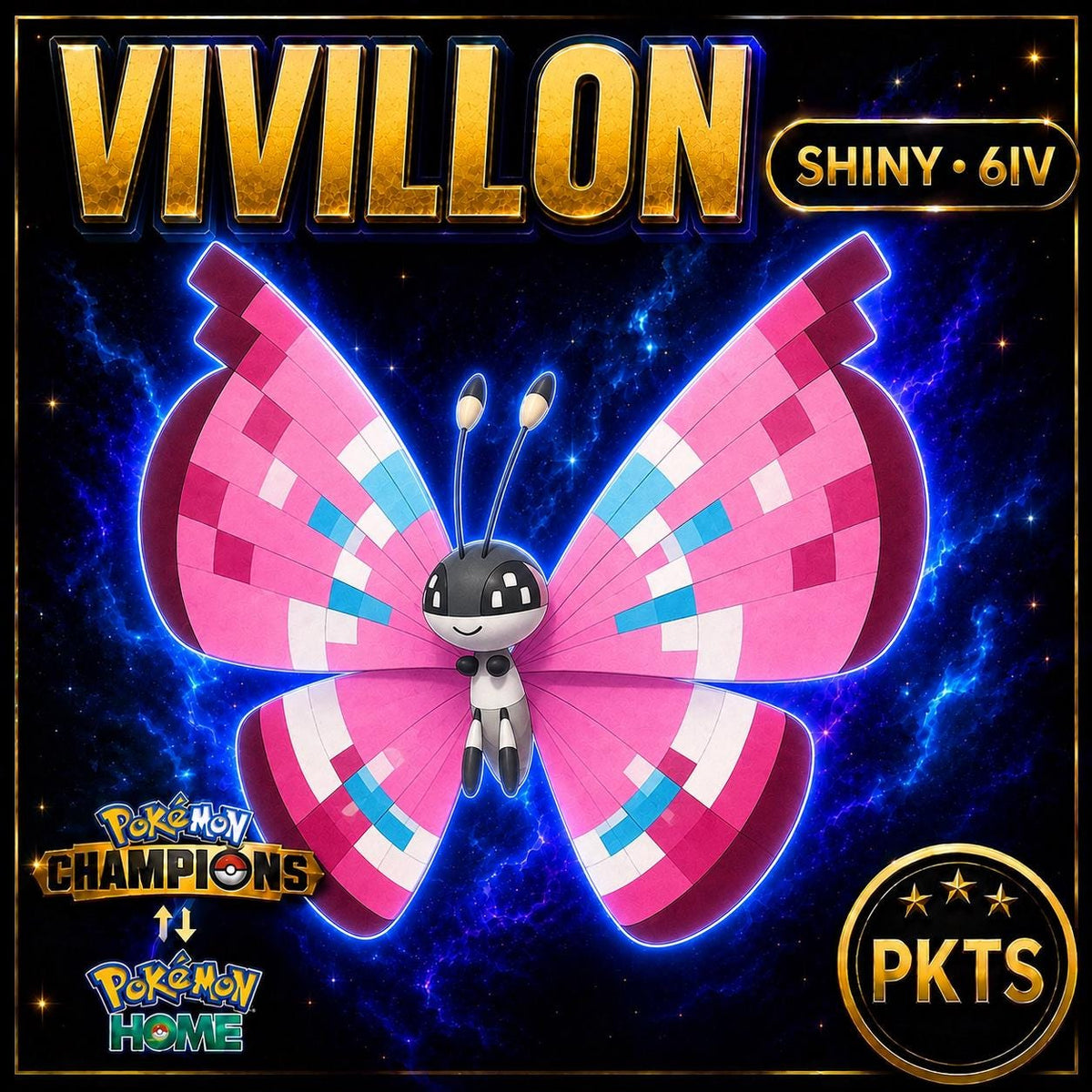 Shiny Vivillon Pokémon Champions 6IV Competitive Battle Ready