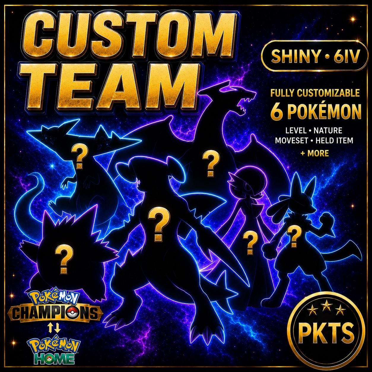 CUSTOM SHINY TEAM 6 Pokemon Champions Pokopia Ready Build Your Own Bundle Any Species Battle