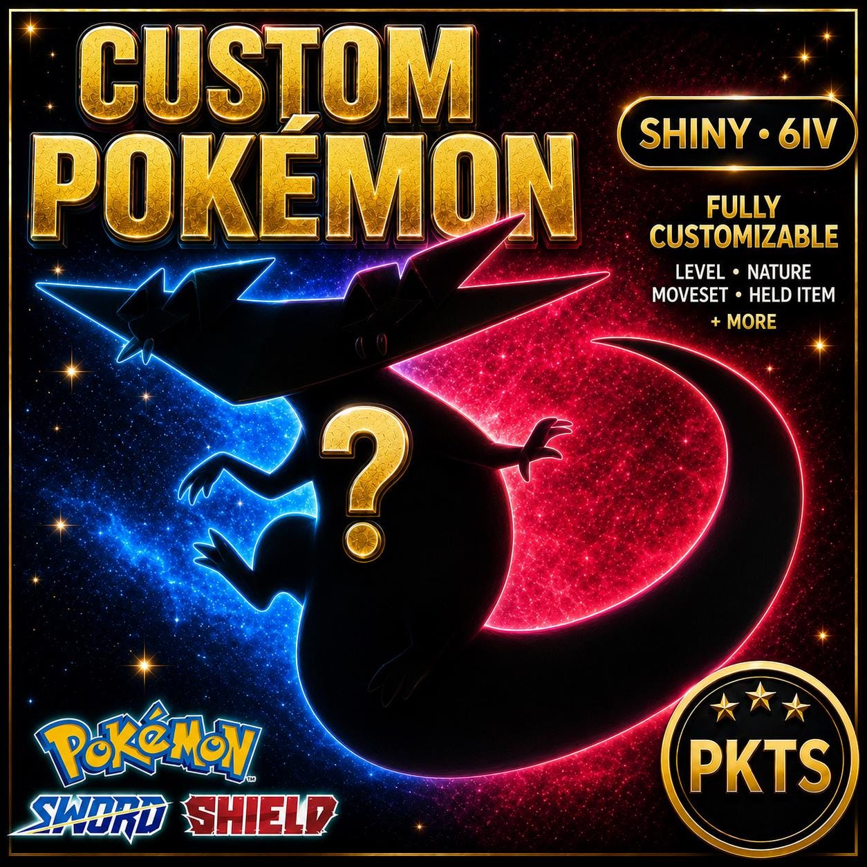 CUSTOM SHINY POKEMON Sword Shield Pokopia Ready Any Species Battle Ready 6IV Custom Ot Trainer