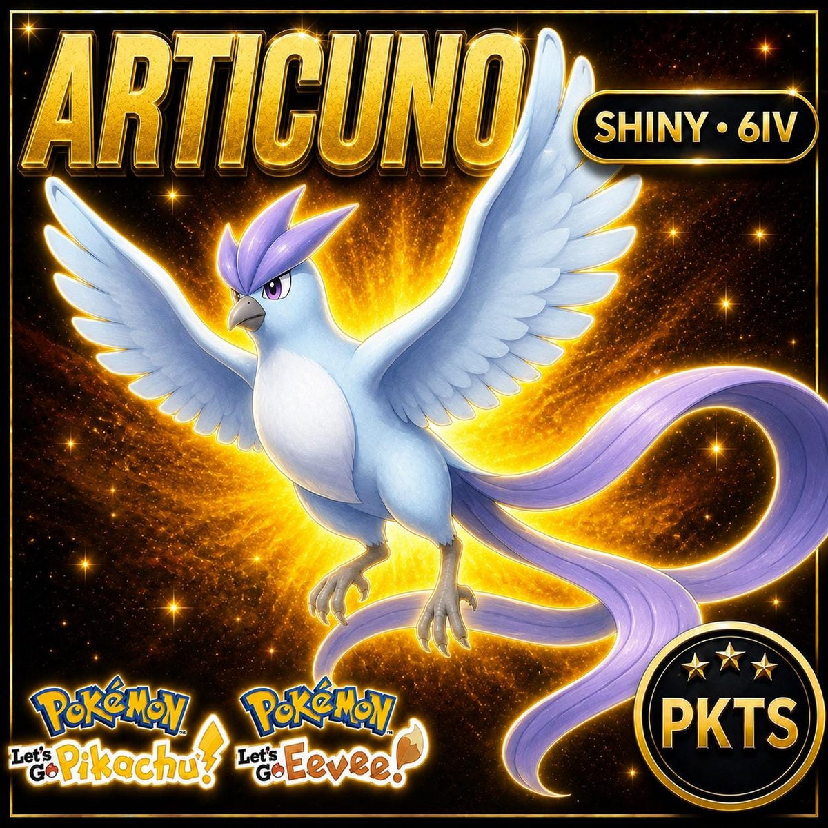 SHINY 6IV Articuno Pokémon Lets Go Pikachu Eevee 6IV Competitive Battle Ready