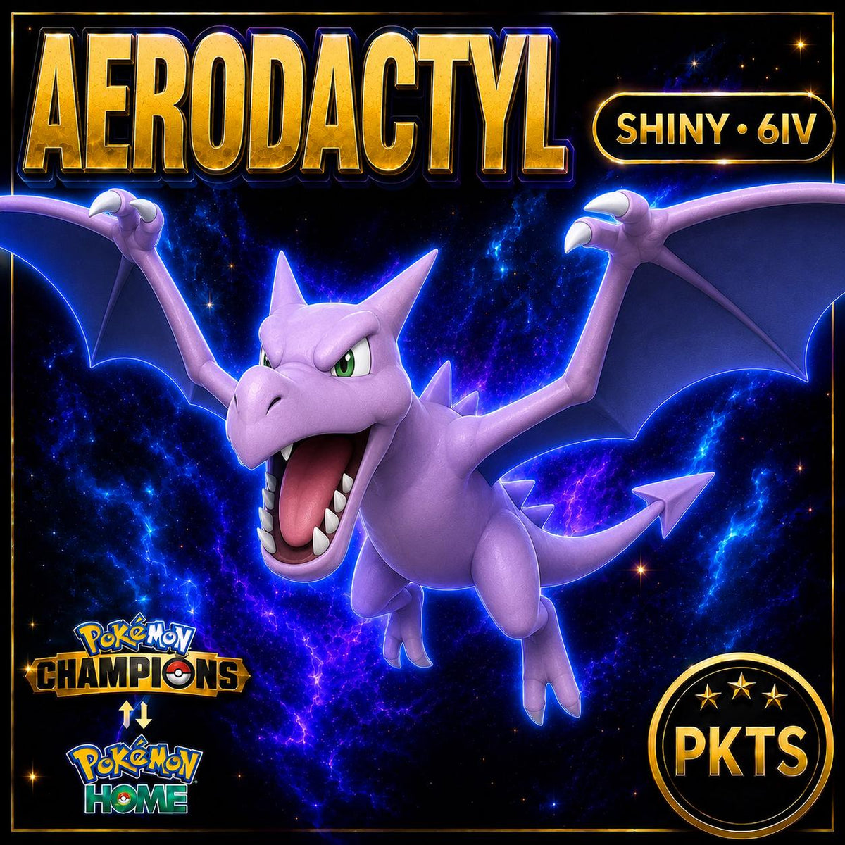 Shiny Aerodactyl Pokémon Champions 6IV Competitive Battle Ready