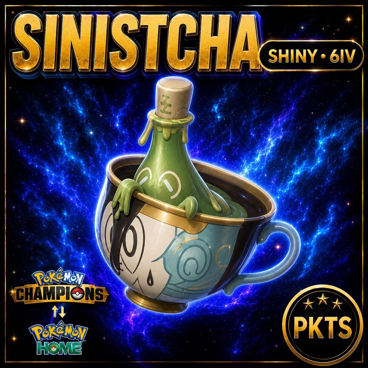 Shiny Sinistcha Pokémon Champions 6IV Competitive Battle Ready