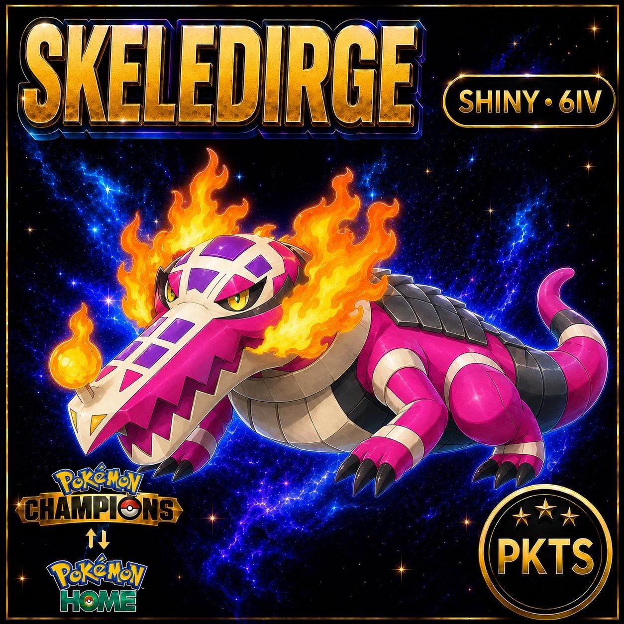 Shiny Skeledirge Pokémon Champions 6IV Competitive Battle Ready