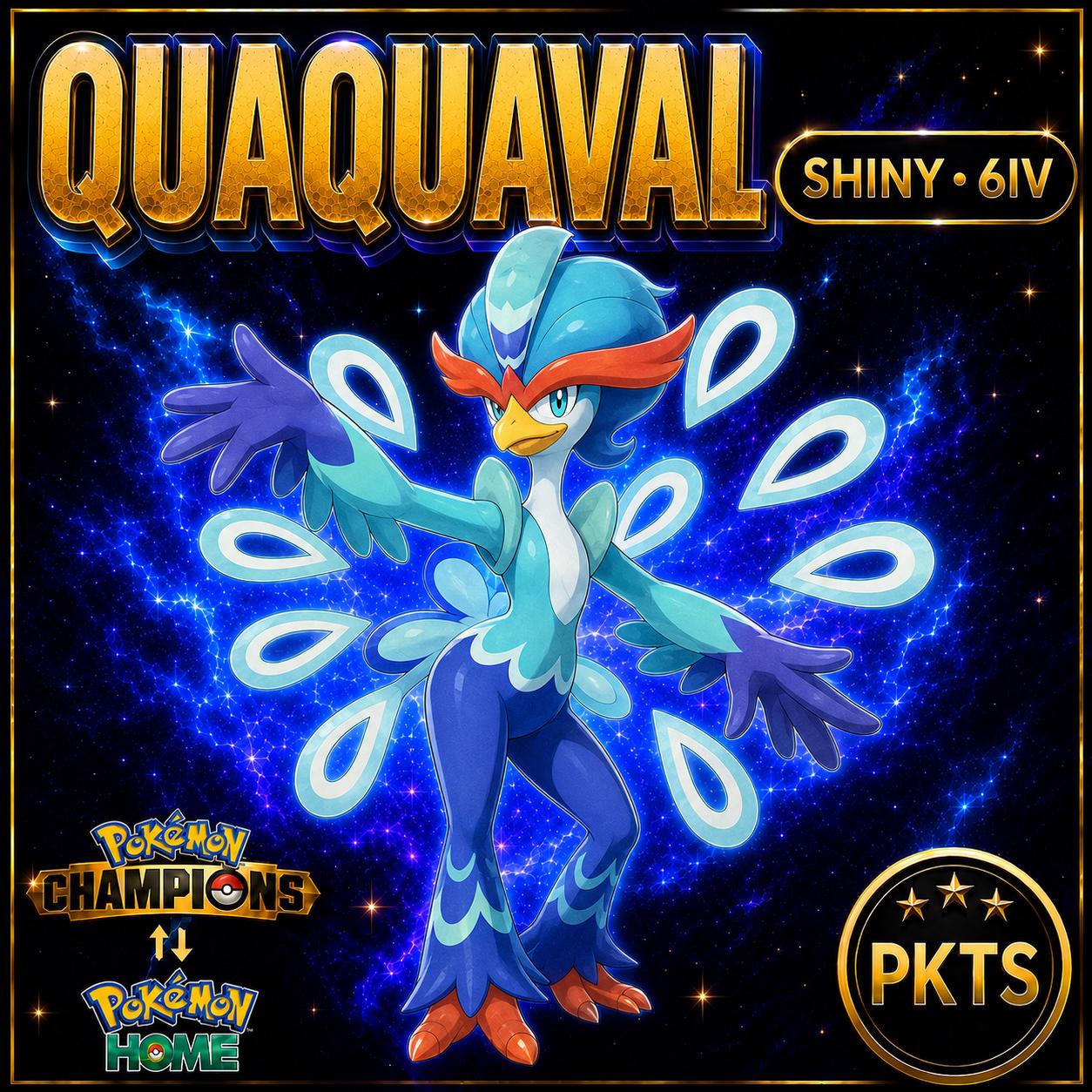 Shiny Quaquaval Pokémon Champions 6IV Competitive Battle Ready