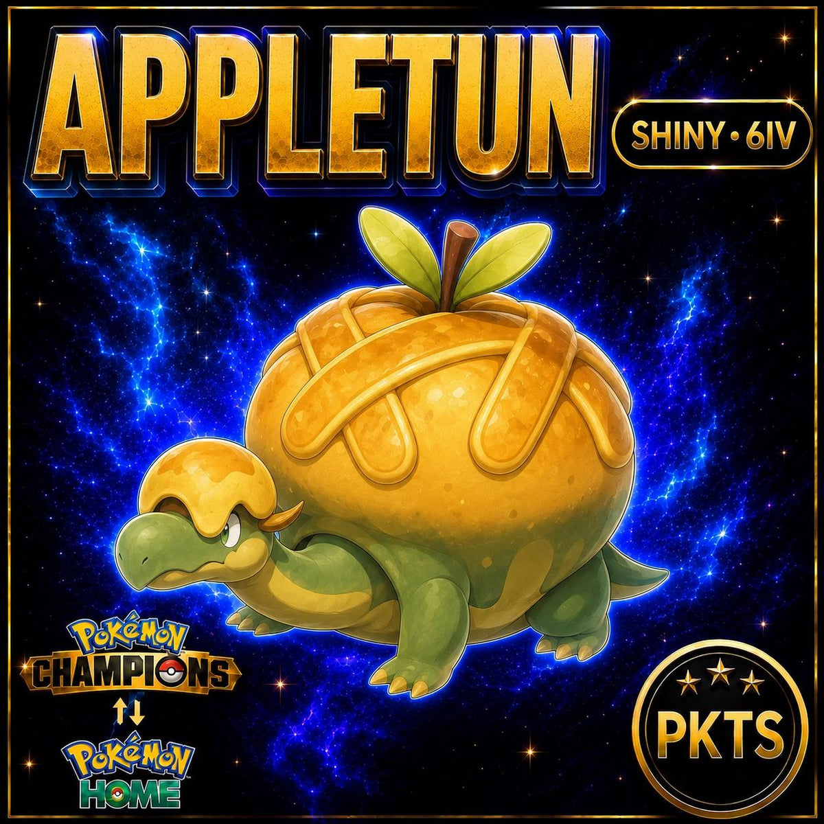 Shiny Appletun Pokémon Champions 6IV Competitive Battle Ready