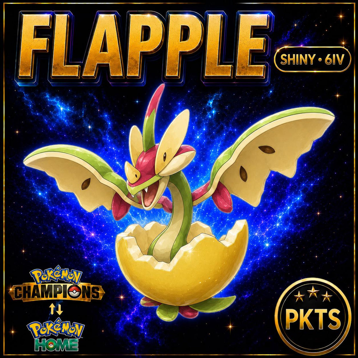 Shiny Flapple Pokémon Champions 6IV Competitive Battle Ready