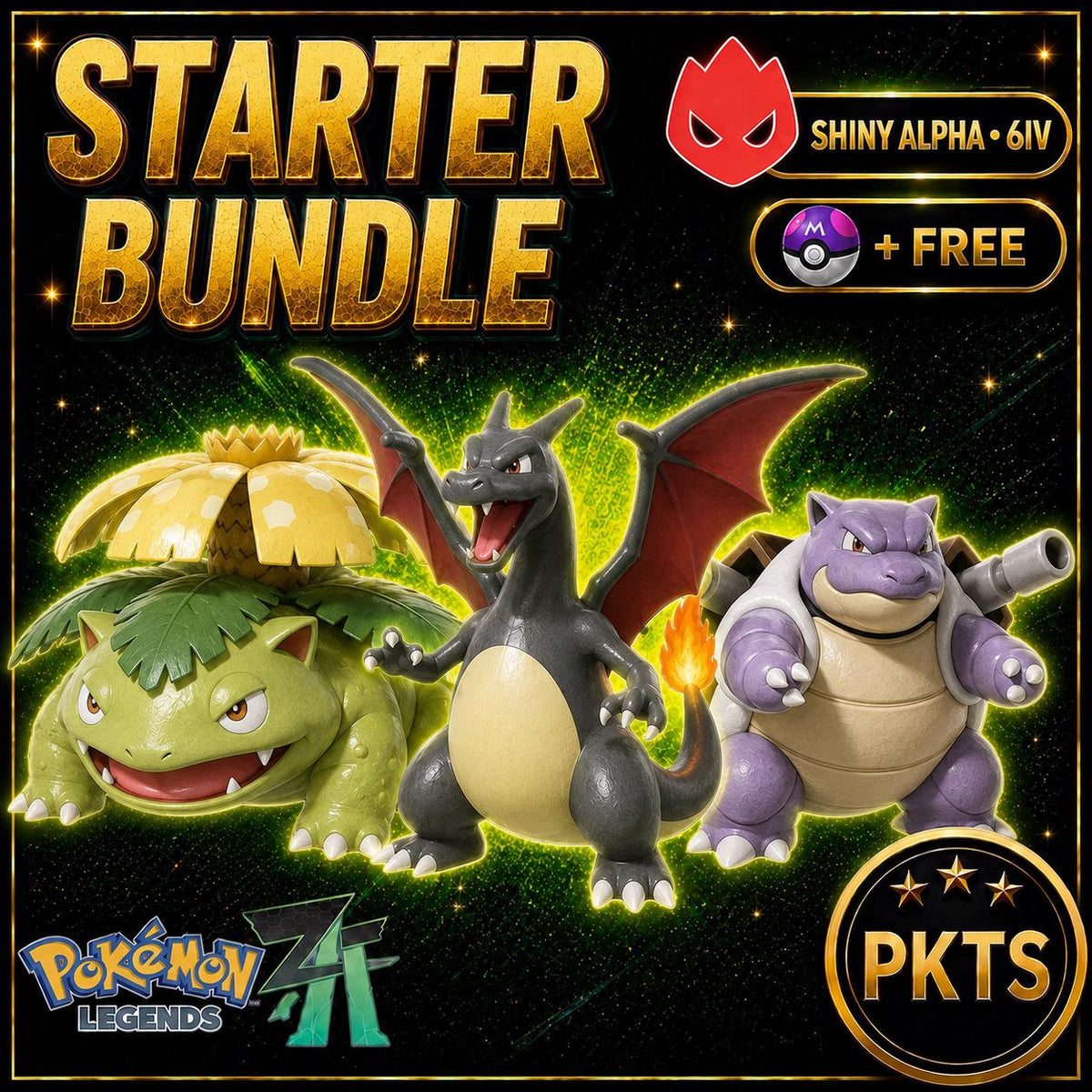 Pokemon Za Final STARTER Pack KANTO Shiny 6IV Pokémon Legends ZA 6IV Competitive Battle Ready