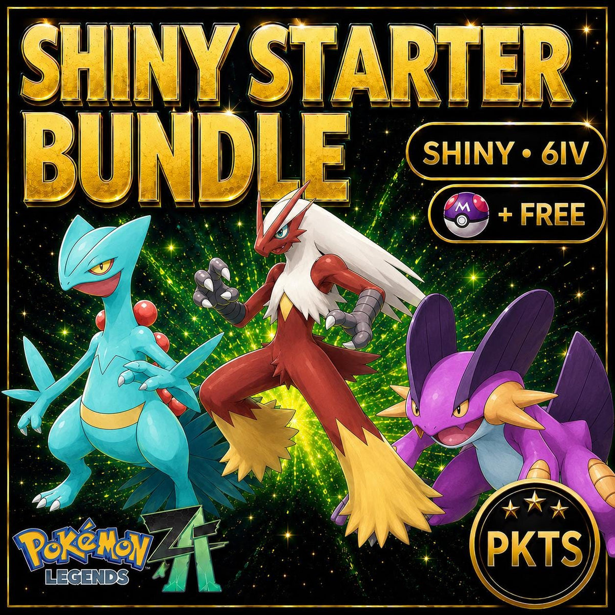 Pokemon Za Final STARTER Pack HOENN Shiny 6IV Pokémon Legends ZA 6IV Competitive Battle Ready