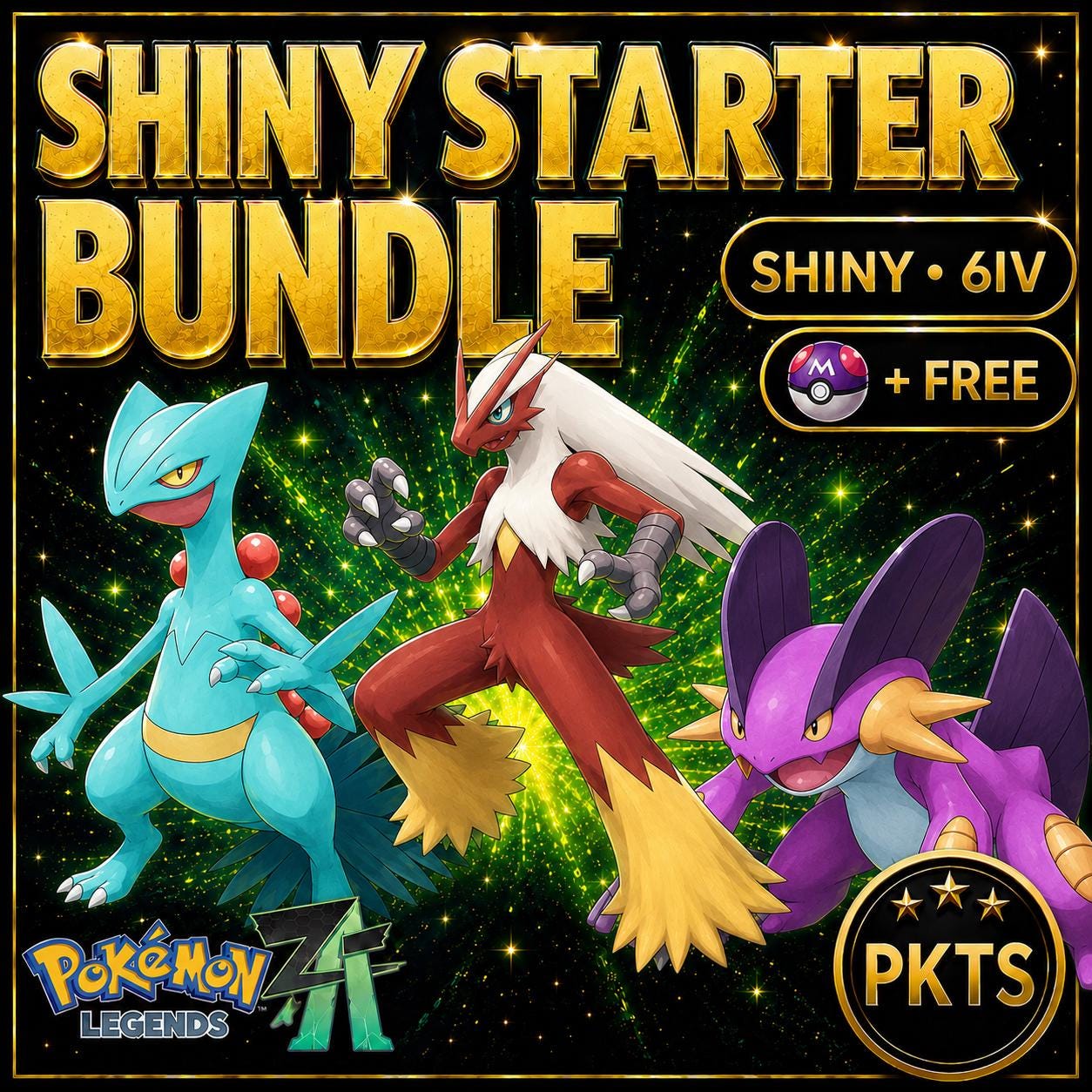 Pokemon Za Final STARTER Pack HOENN Shiny 6IV Pokémon Legends ZA 6IV Competitive Battle Ready