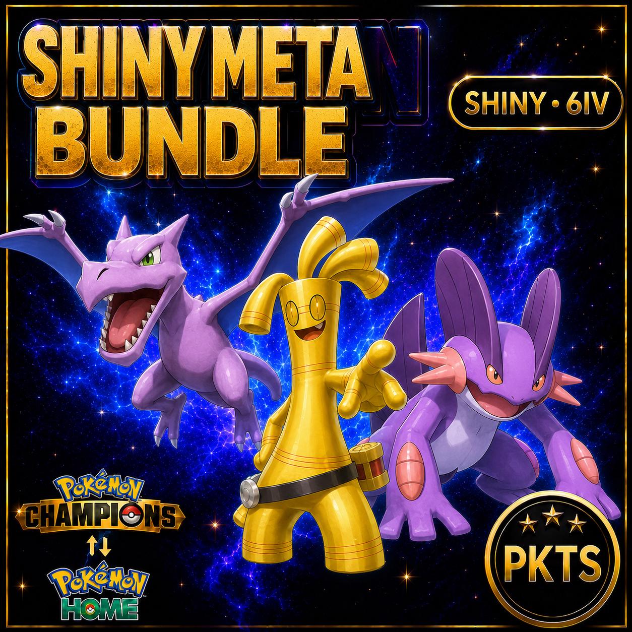 Shiny Aerodactyl Gholdengo Swampert Pokémon Champions Bundle 6IV Competitive Battle Ready