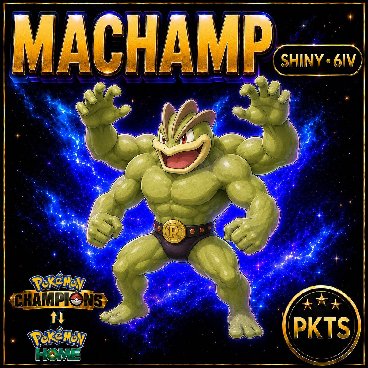 Shiny Machamp Pokémon Champions 6IV Competitive Battle Ready
