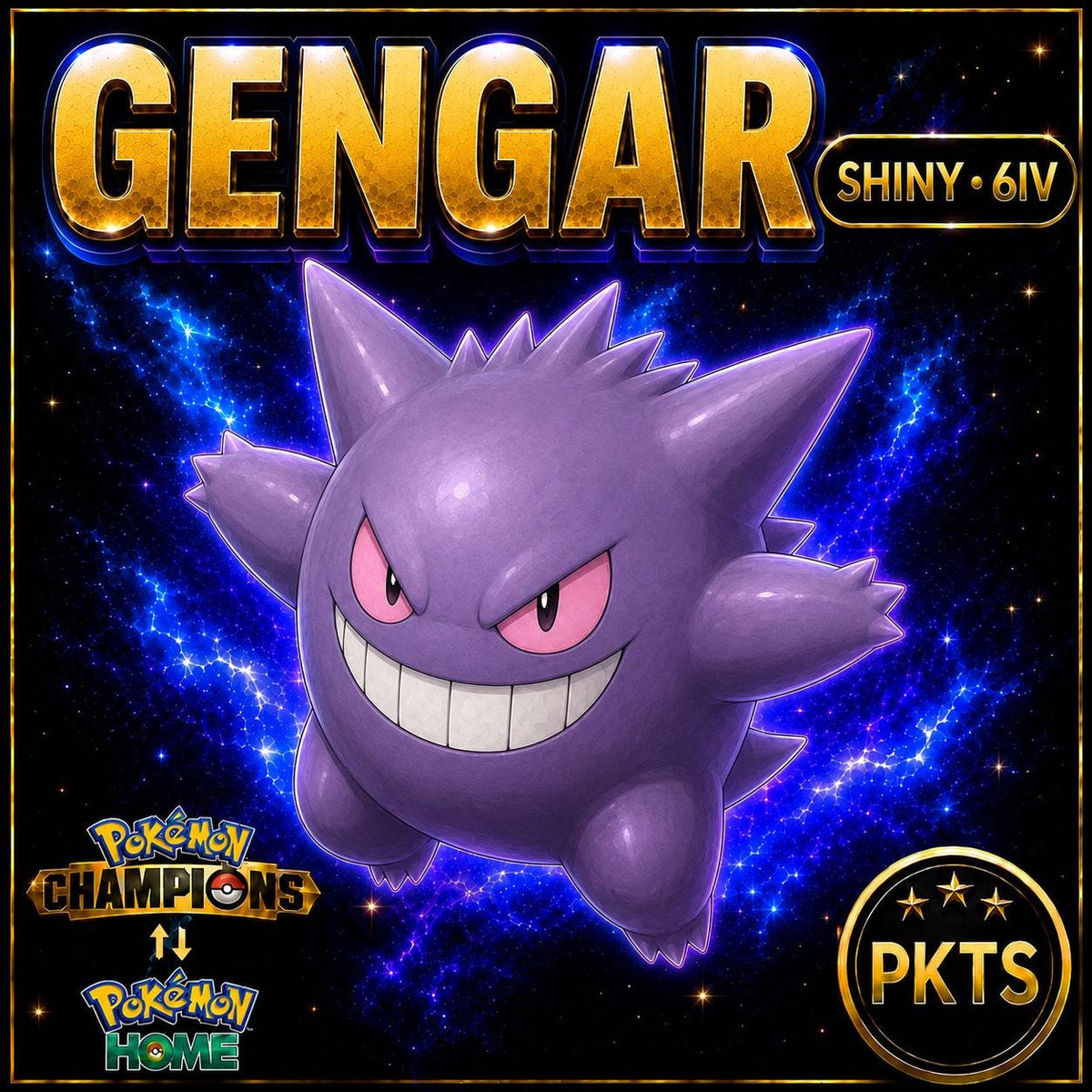 Shiny Gengar Pokémon Champions 6IV Competitive Battle Ready