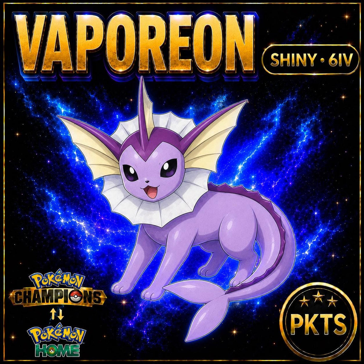 Shiny Vaporeon Pokémon Champions 6IV Competitive Battle Ready