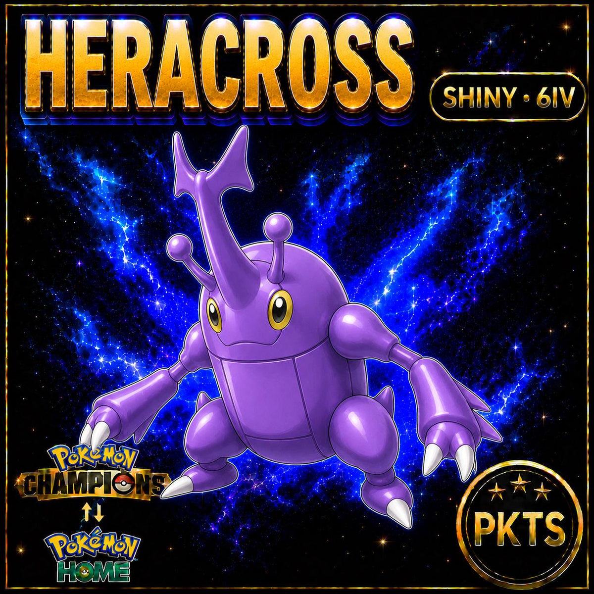 Shiny Heracross Pokémon Champions 6IV Competitive Battle Ready