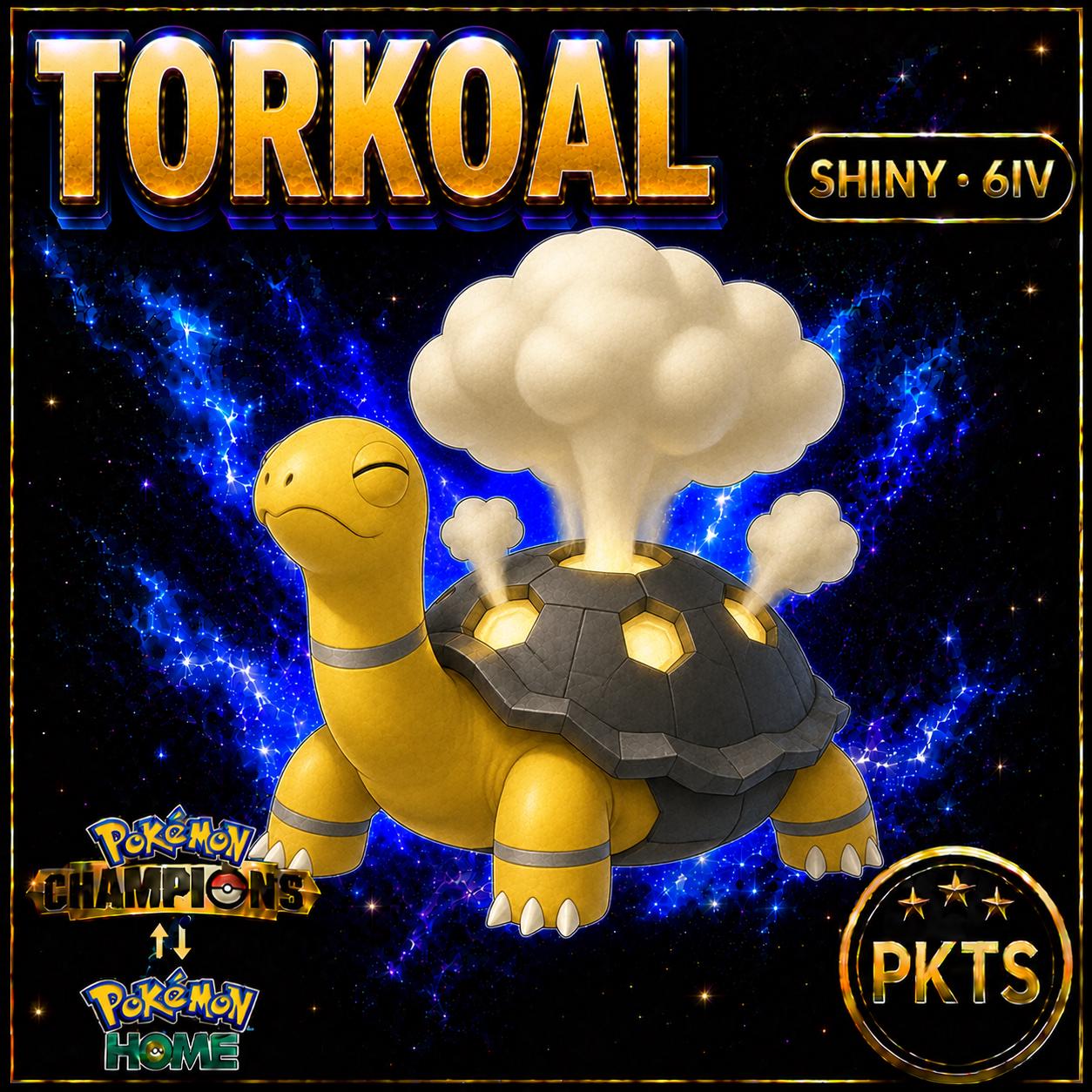 Shiny Torkoal Pokémon Champions 6IV Competitive Battle Ready