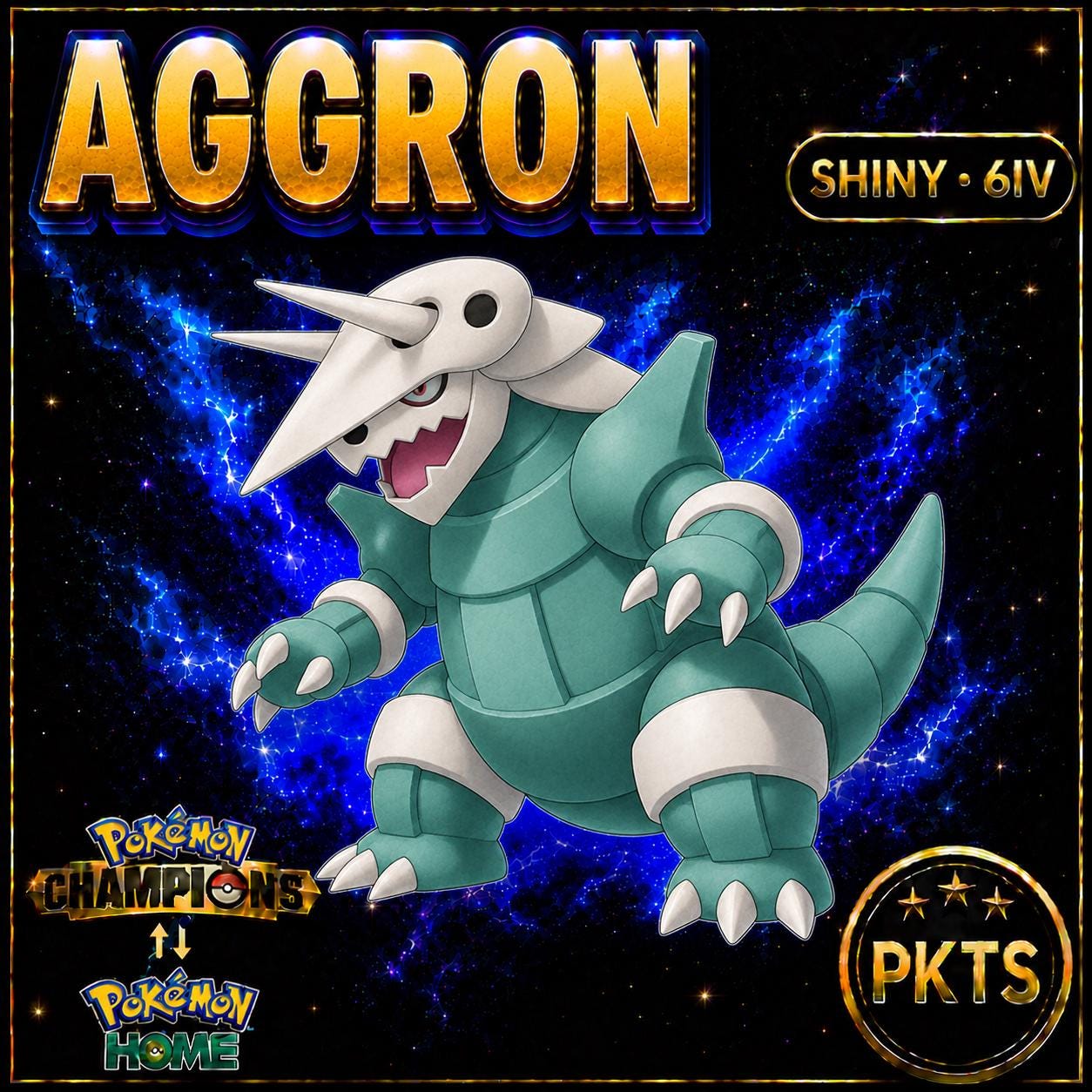 Shiny Aggron Pokémon Champions 6IV Competitive Battle Ready