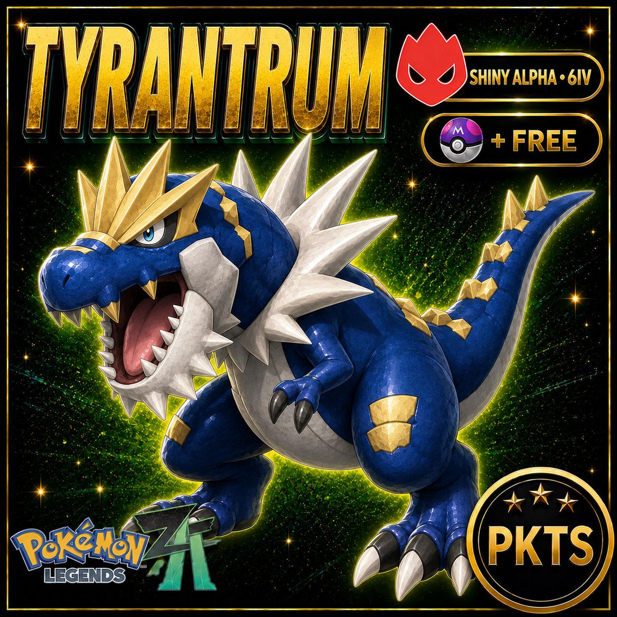Shiny Alpha Tyrantrum Pokémon Legends ZA 6IV Competitive Battle Ready