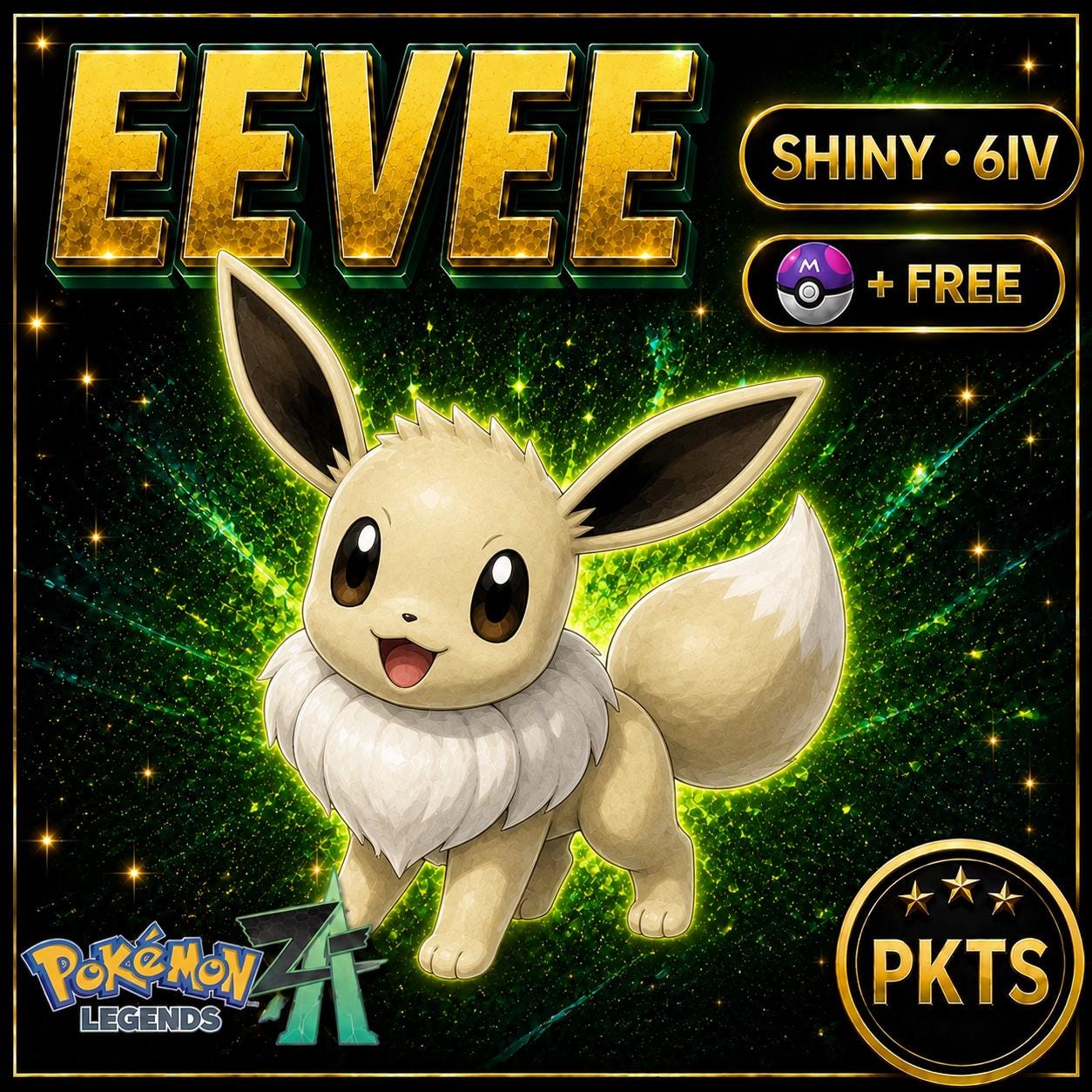 Shiny EEVEE Pokémon Legends ZA 6IV Competitive Battle Ready
