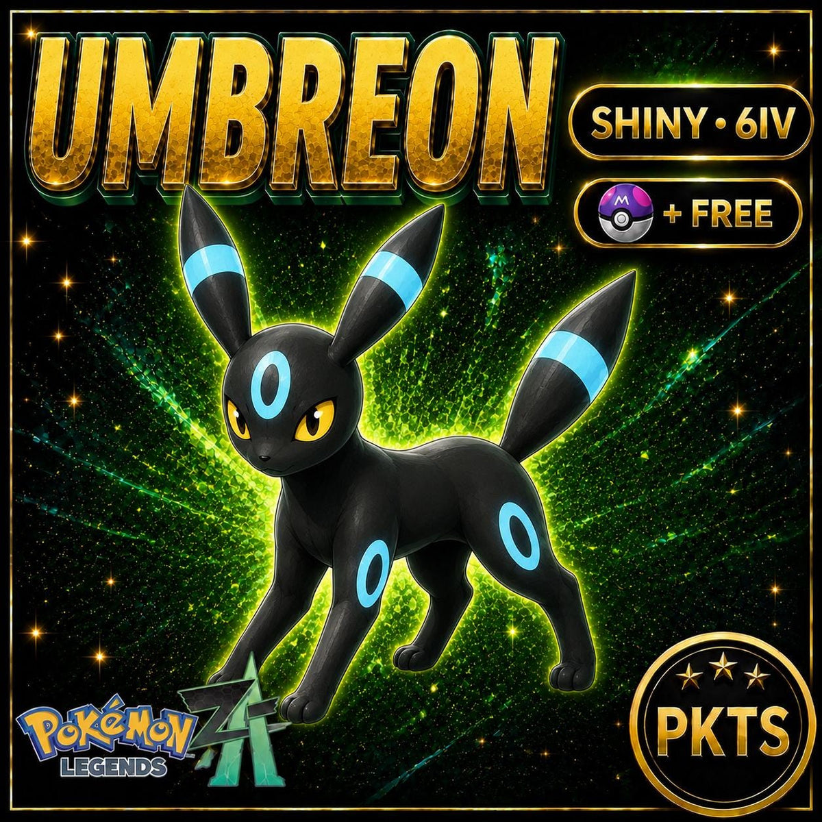 Shiny UMBREON Pokémon Legends ZA 6IV Competitive Battle Ready