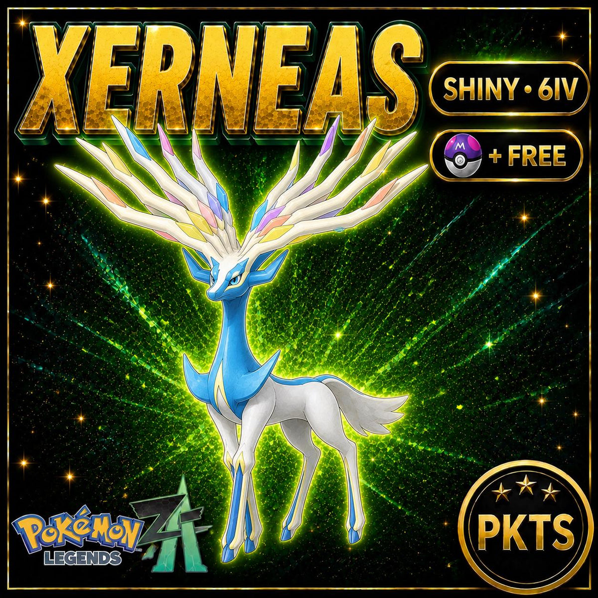 Pokemon Za Shiny 6IV XERNEAS Competitive Battle Ready