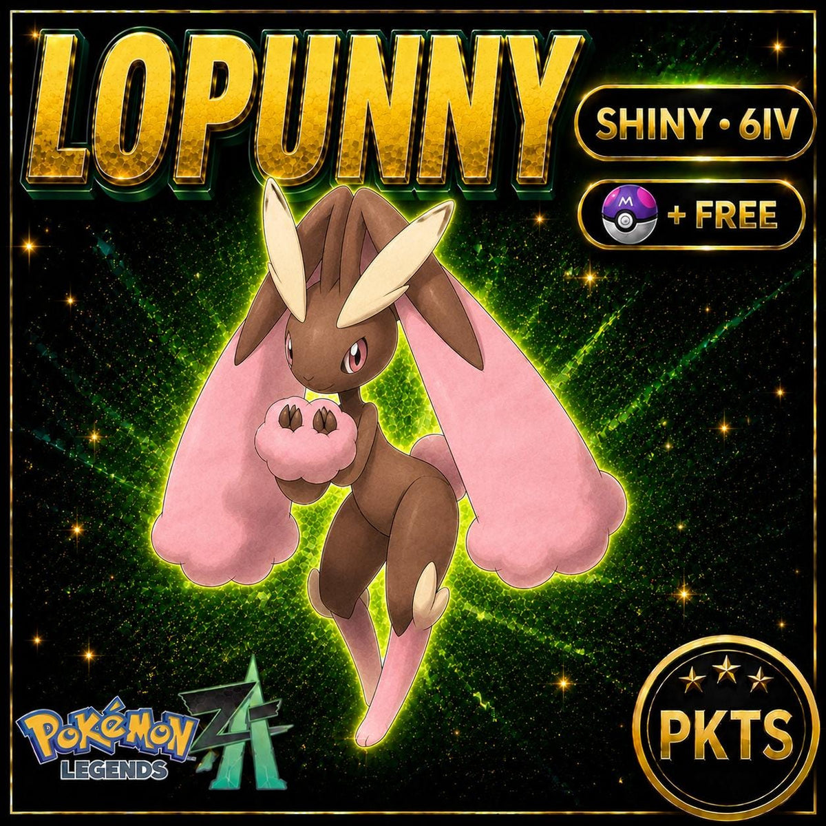 Shiny LOPUNNY Pokémon Legends ZA 6IV Competitive Battle Ready