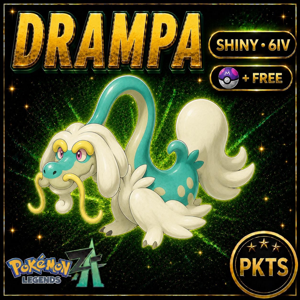 Shiny DRAMPA Pokémon Legends ZA 6IV Competitive Battle Ready