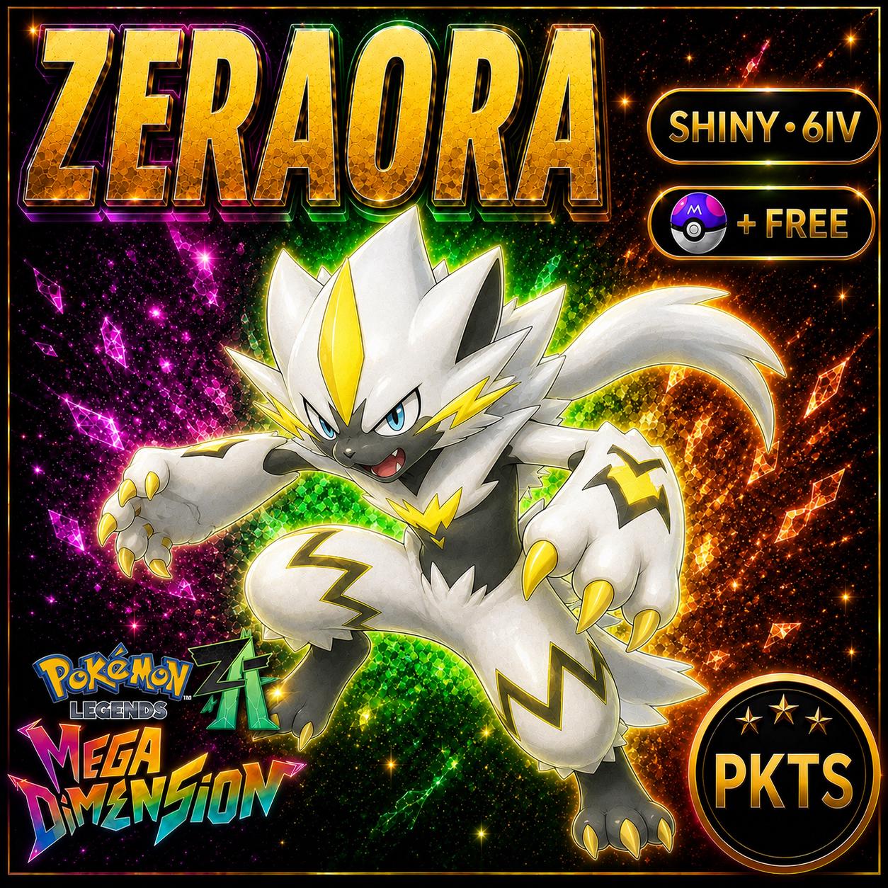 Shiny Zeraora Pokemon Legends Za Mega Dimension DLC 6IV Competitive Battle Ready