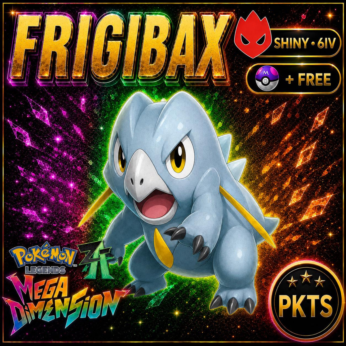 Shiny Alpha Frigibax Pokemon Legends Za Mega Dimension DLC 6IV Competitive Battle Ready