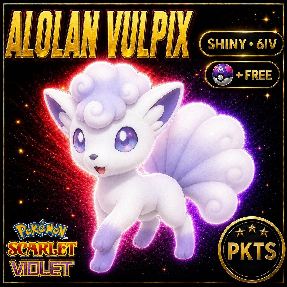 Shiny Alolan VULPIX Pokémon Scarlet Violet 6IV Competitive Battle Ready