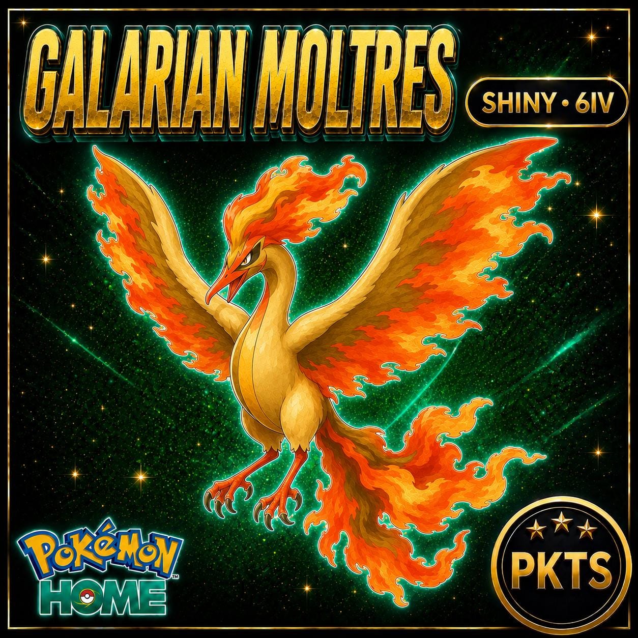 Shiny Galarian Moltres Pokémon HOME 6IV Competitive Battle Ready