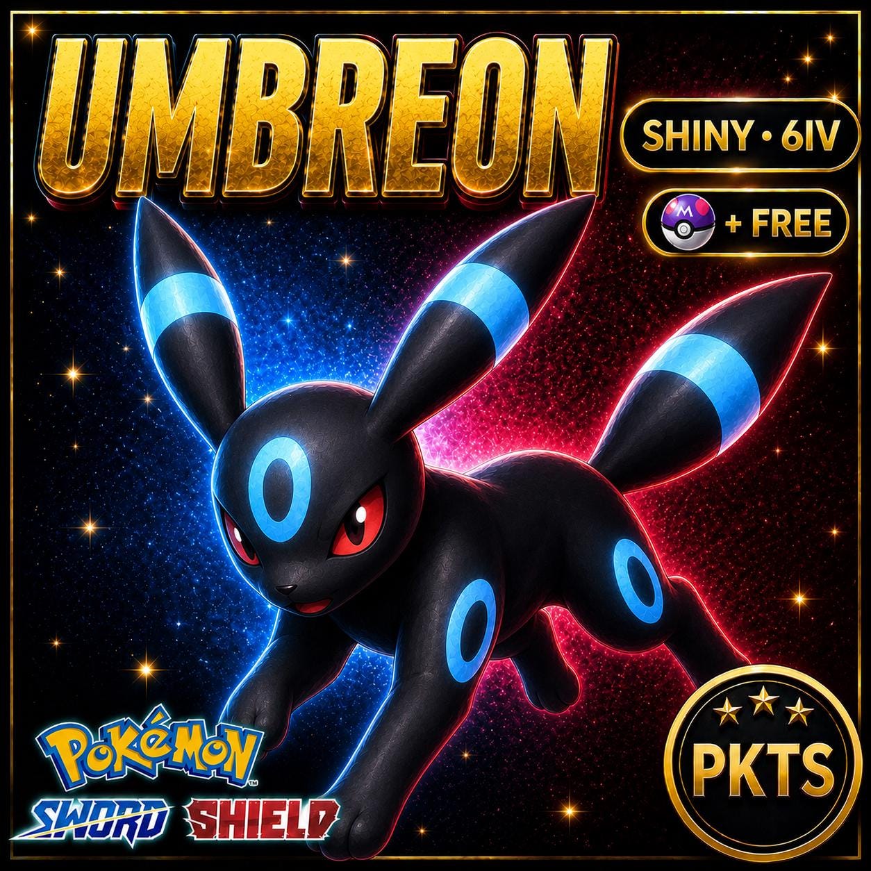 Shiny Umbreon Pokemon Sword Shield 6IV Competitive Battle Ready