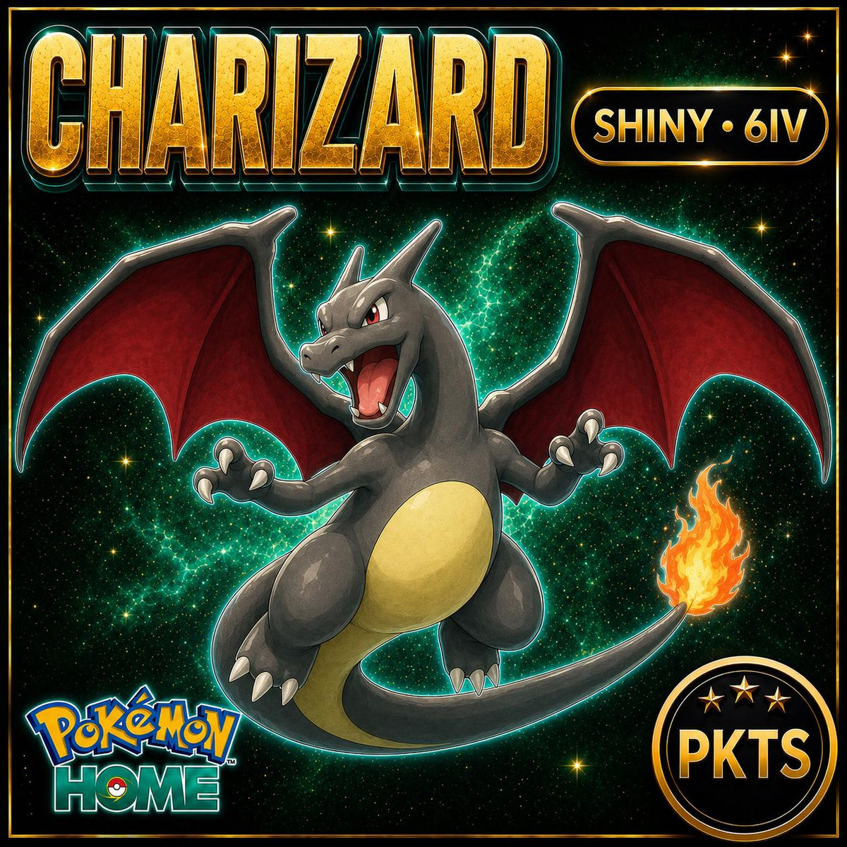 Shiny Charizard Pokémon HOME 6IV Competitive Battle Ready
