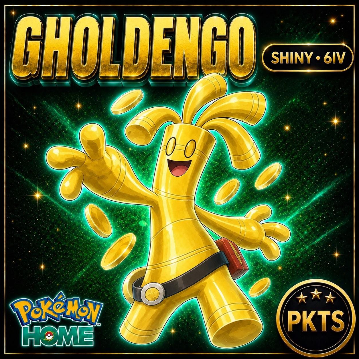 Shiny Gholdengo Pokémon HOME 6IV Competitive Battle Ready