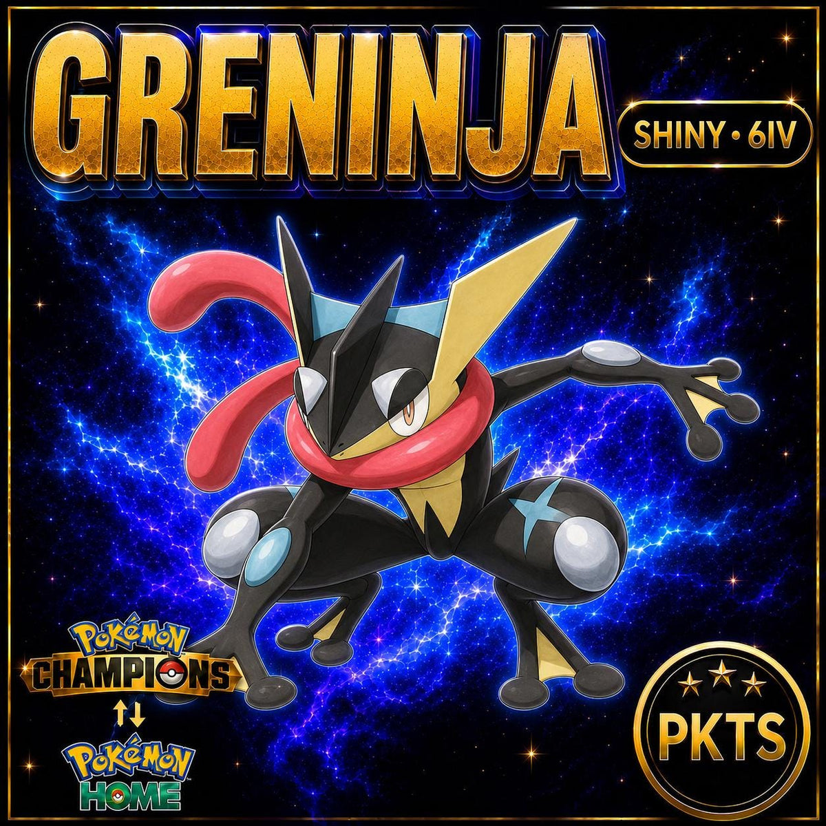 Shiny Greninja Pokémon Champions 6IV Competitive Battle Ready
