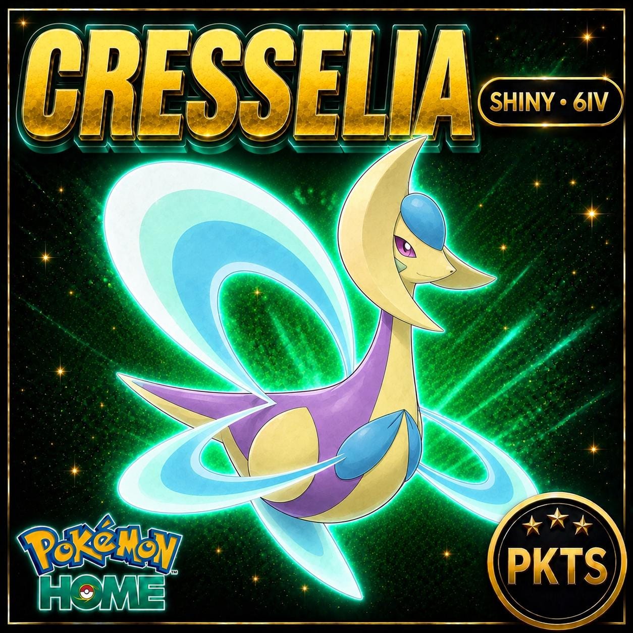 Shiny Cresselia Pokémon HOME 6IV Competitive Battle Ready