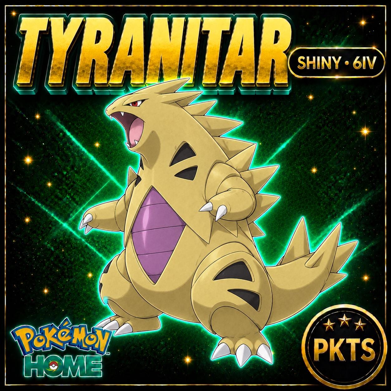 Shiny Tyranitar Pokémon HOME 6IV Competitive Battle Ready