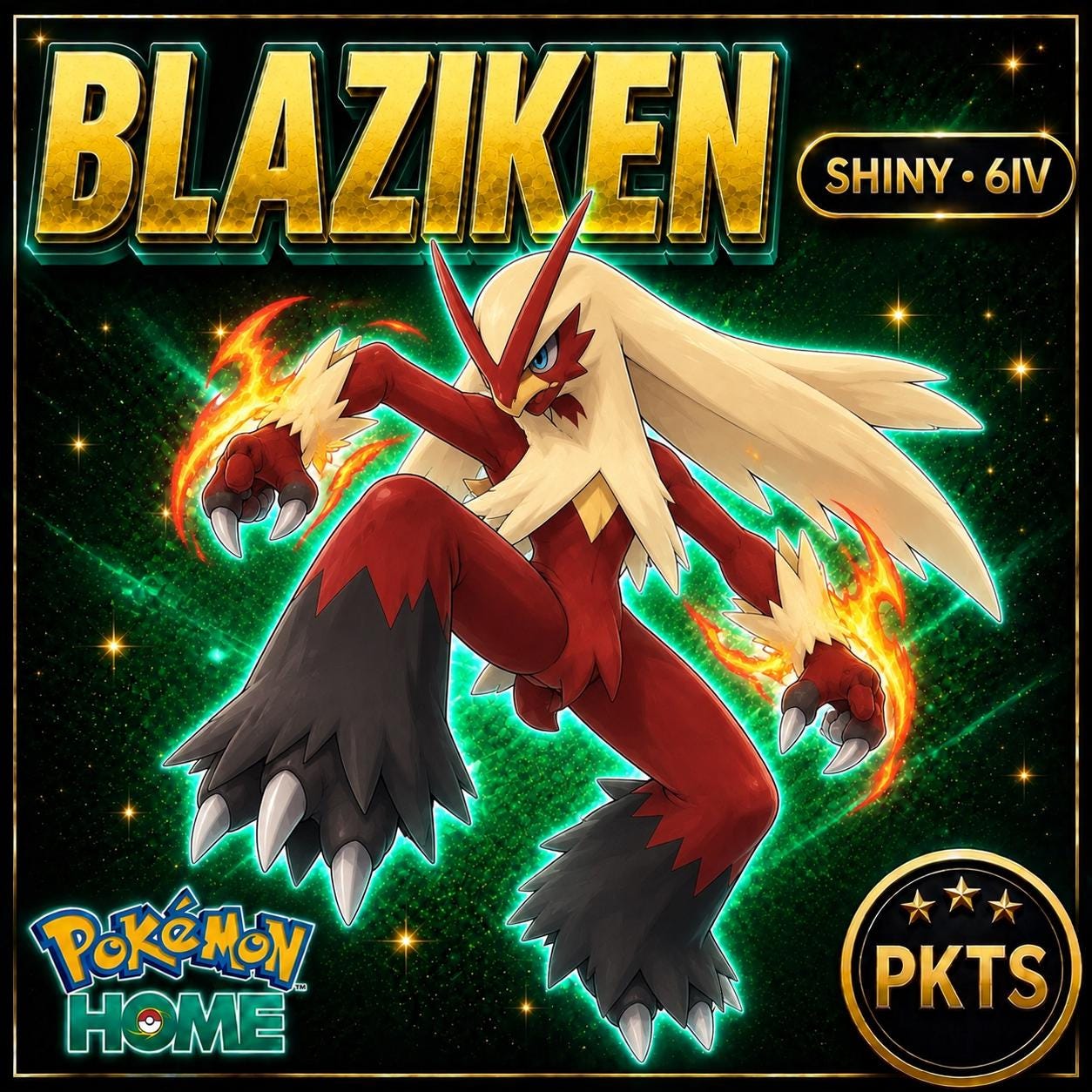 Shiny Blaziken Pokémon HOME 6IV Competitive Battle Ready